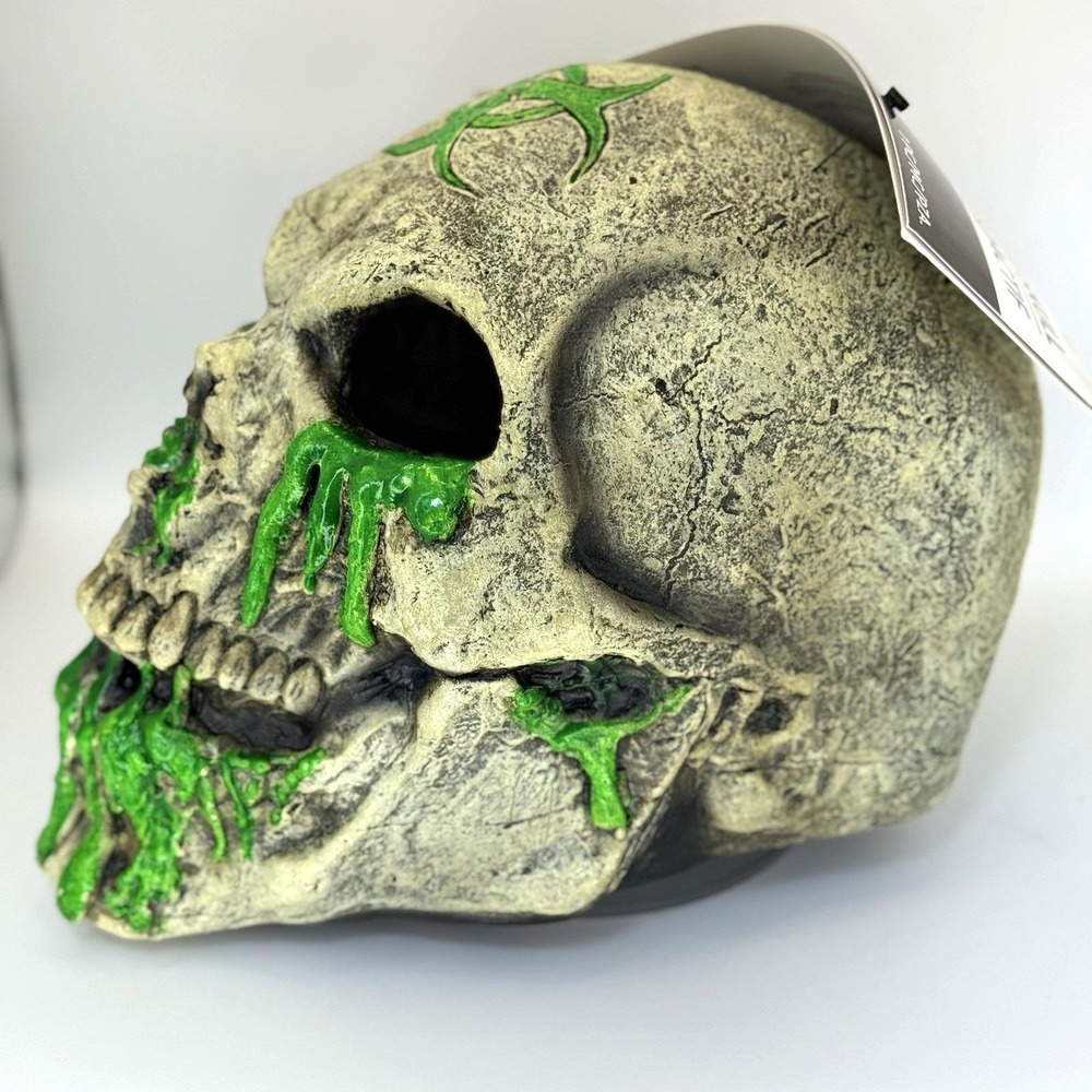 Radioactive Skull Mask Glow Black Light Biohazard Zombie Latex Halloween NWT‎ - Picture 5 of 9